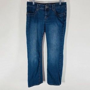 Michael Kors Jeans Womens Size 8 Petite Flap Pockets Blue Denim Faded Classic